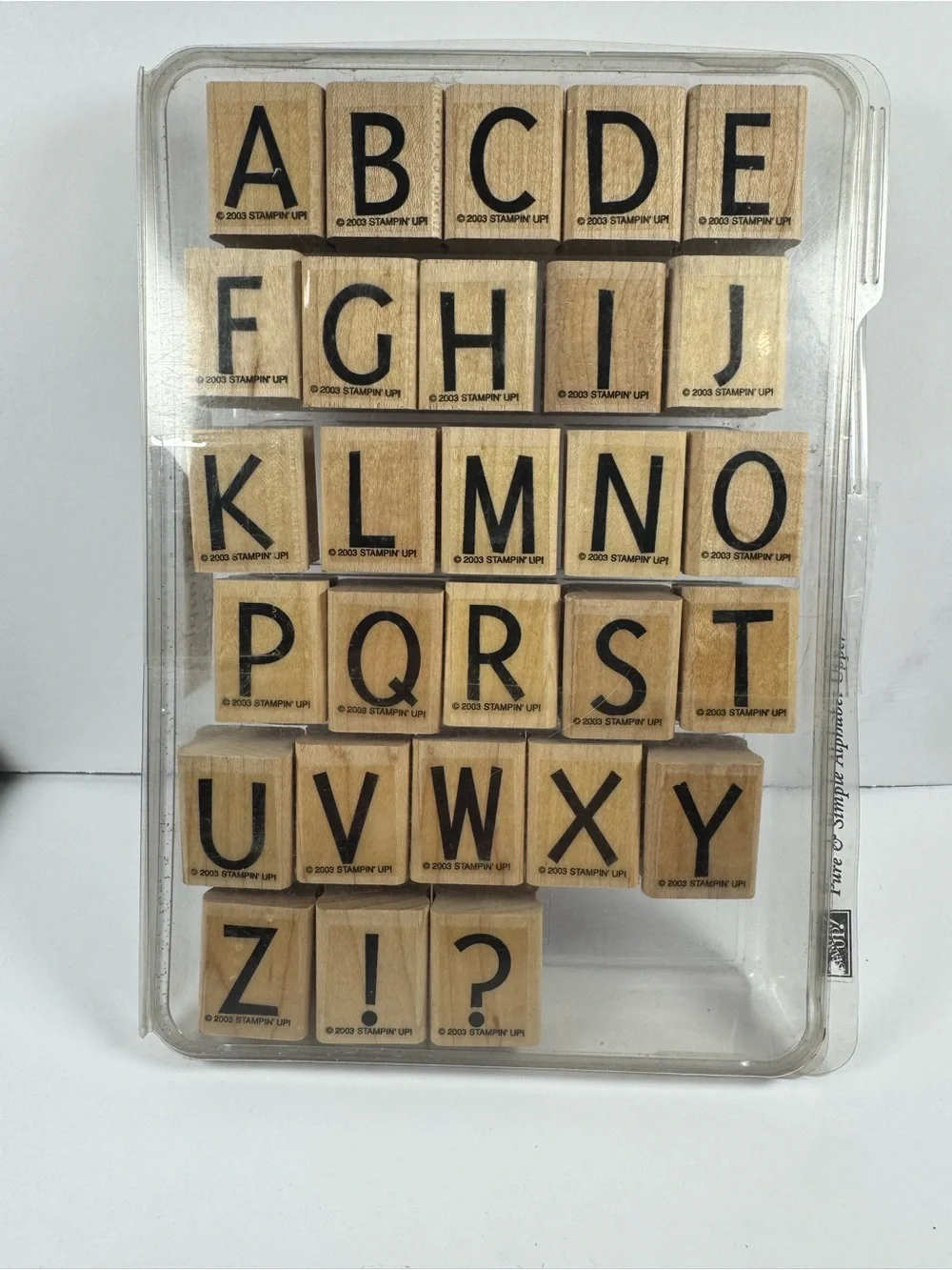 Stampin' Up! Wood Alphabet Stamp Set - Black on Natural Wood